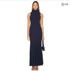Line & Dot Paulina Maxi Sweater Dress in Navy